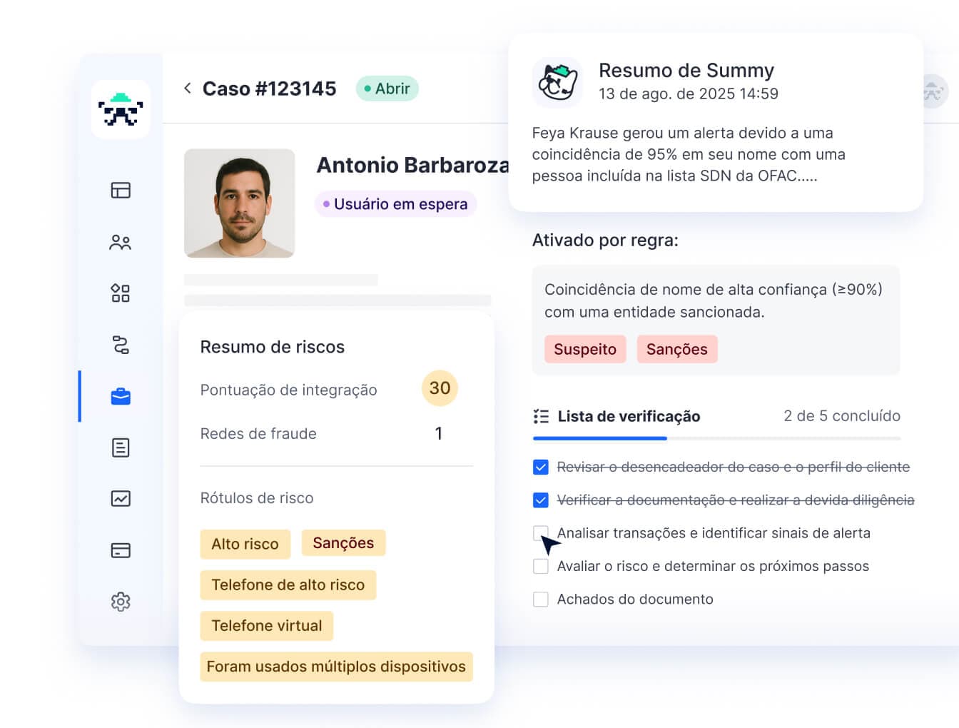 Construa um sistema de risco personalizado
