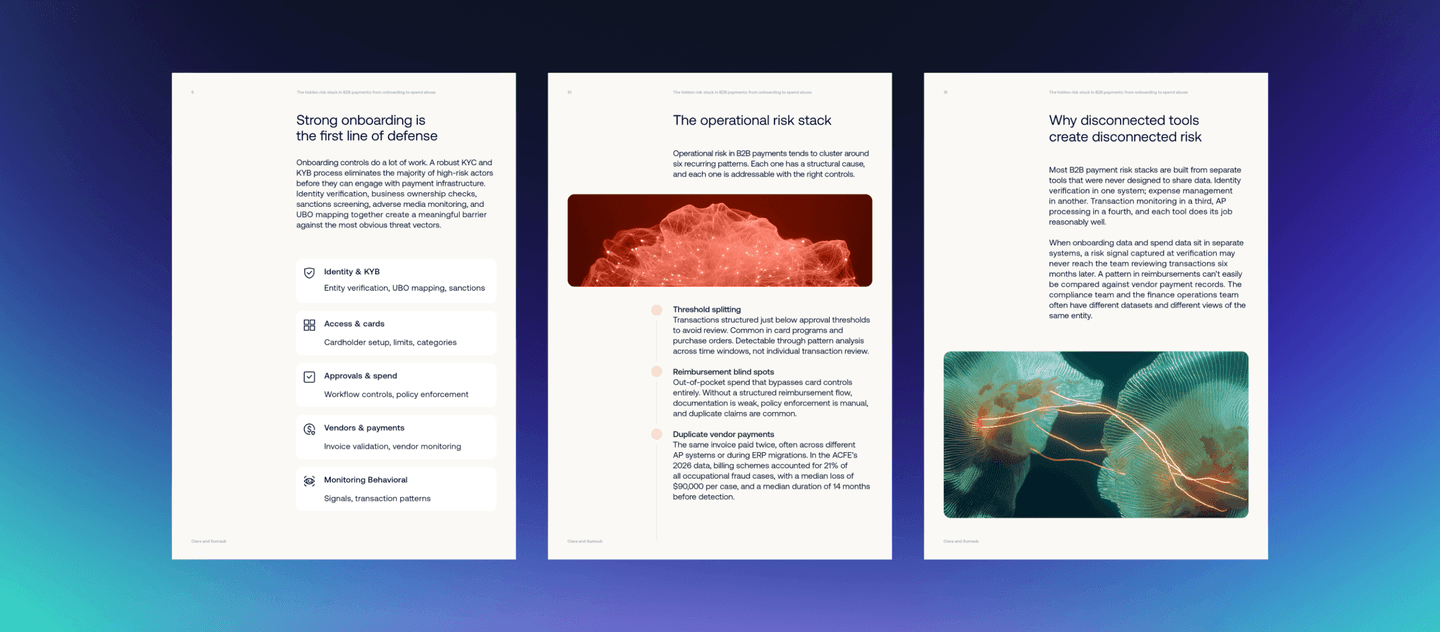 The hidden risk stack in B2B payments: from onboarding to spend abuse
