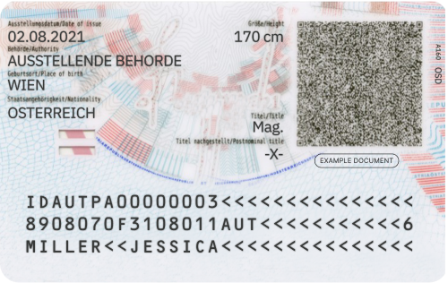 ID card for Austria (back side)