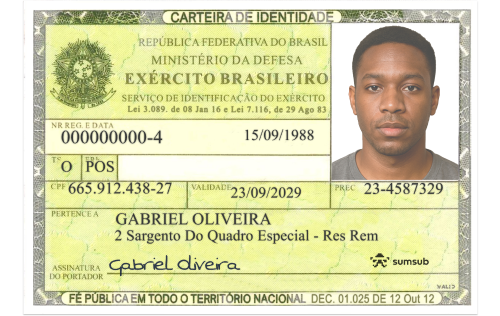 ID card for Brazil (front side)