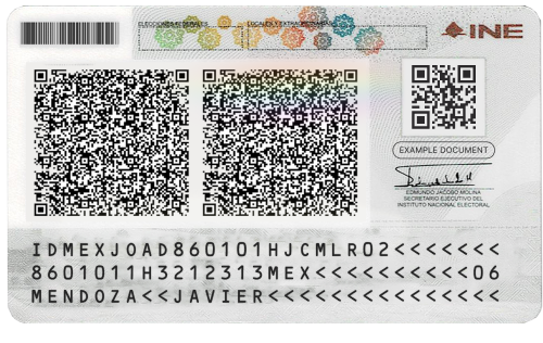 ID card for Mexico (back side)