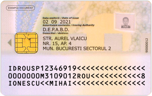 ID card for Romania (back side)