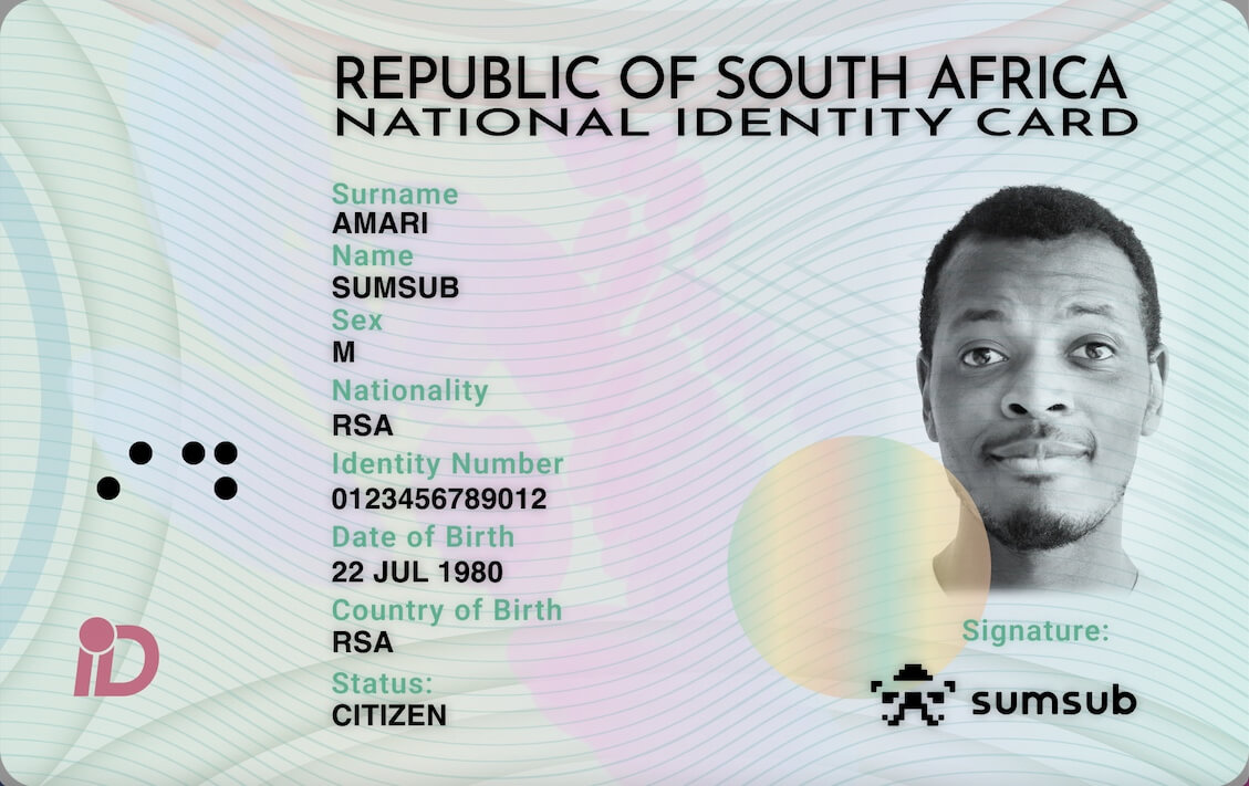 South Africa Identity Card