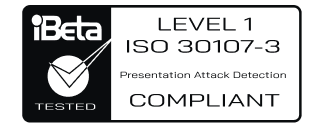 iBeta tested, ISO 30107-3 level 1 prevention attack detection compliant